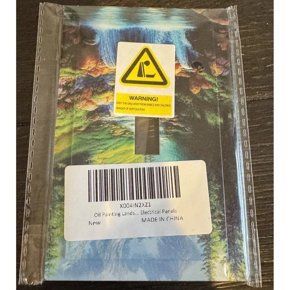 New Plastic Oil Painting Landscape 1 Gang Single Toggle Light Switch Plate Cover